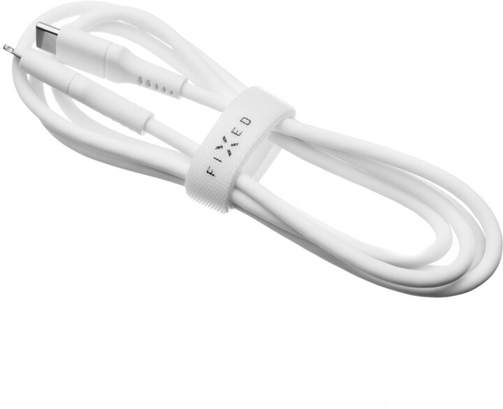 Kabllo për të dhëna dhe karikim FIXED USB-C - Lightning, MFi, PD, 1.2m, e bardhë