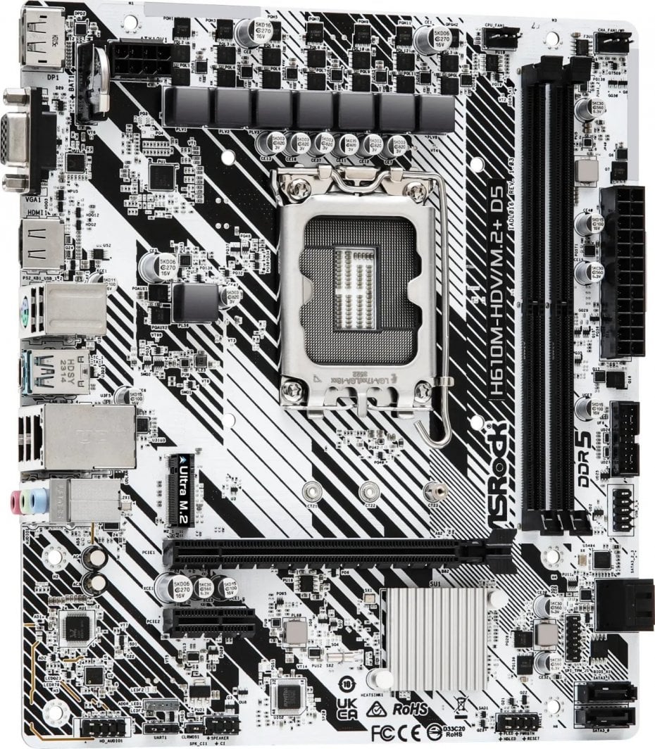 Pllakë amë ASRock H610M-HDV/M.2+ D5