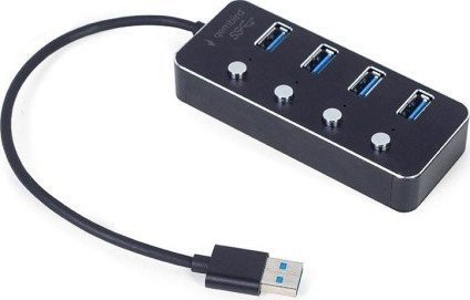 Shpërndarës Gembird USB HUB UHB-U3P4P-01, i zi