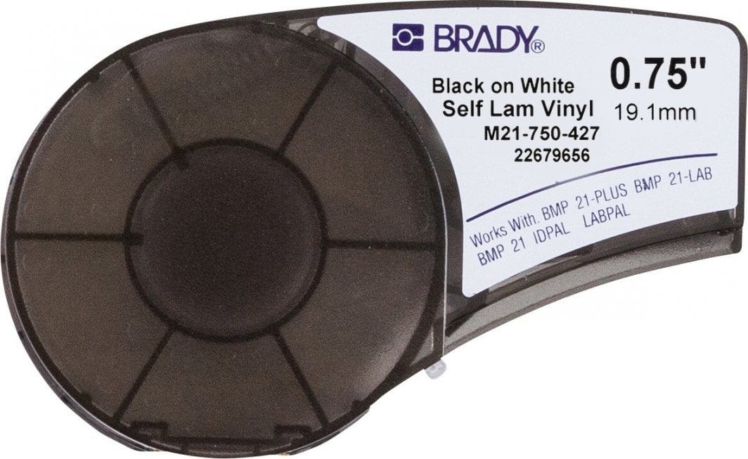 Rrotull etiketash Brady, 4.26m, 19.05mm, sfond i bardhë tekst i zi