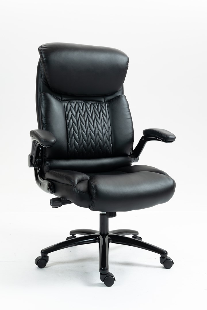 Karrige zyre Activejet YK7406-1, lëkurë dhe tekstil, e zezë