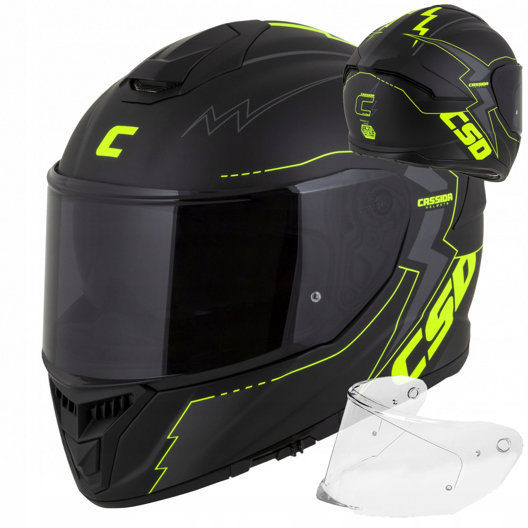 Helmetë moto Cassida Fiber Integral GT 2.1, madhësia S, me vizor të zezë, e zezë mat