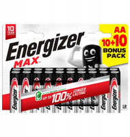 Bateri alkaline Energizer Max AA LR6, 1.5V, paketim 20 copë