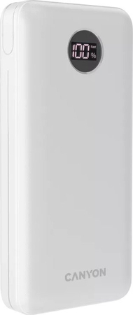 Power bank Canyon PB-2002W, 20000mAh, USB-C PD QC 3.0, i bardhë