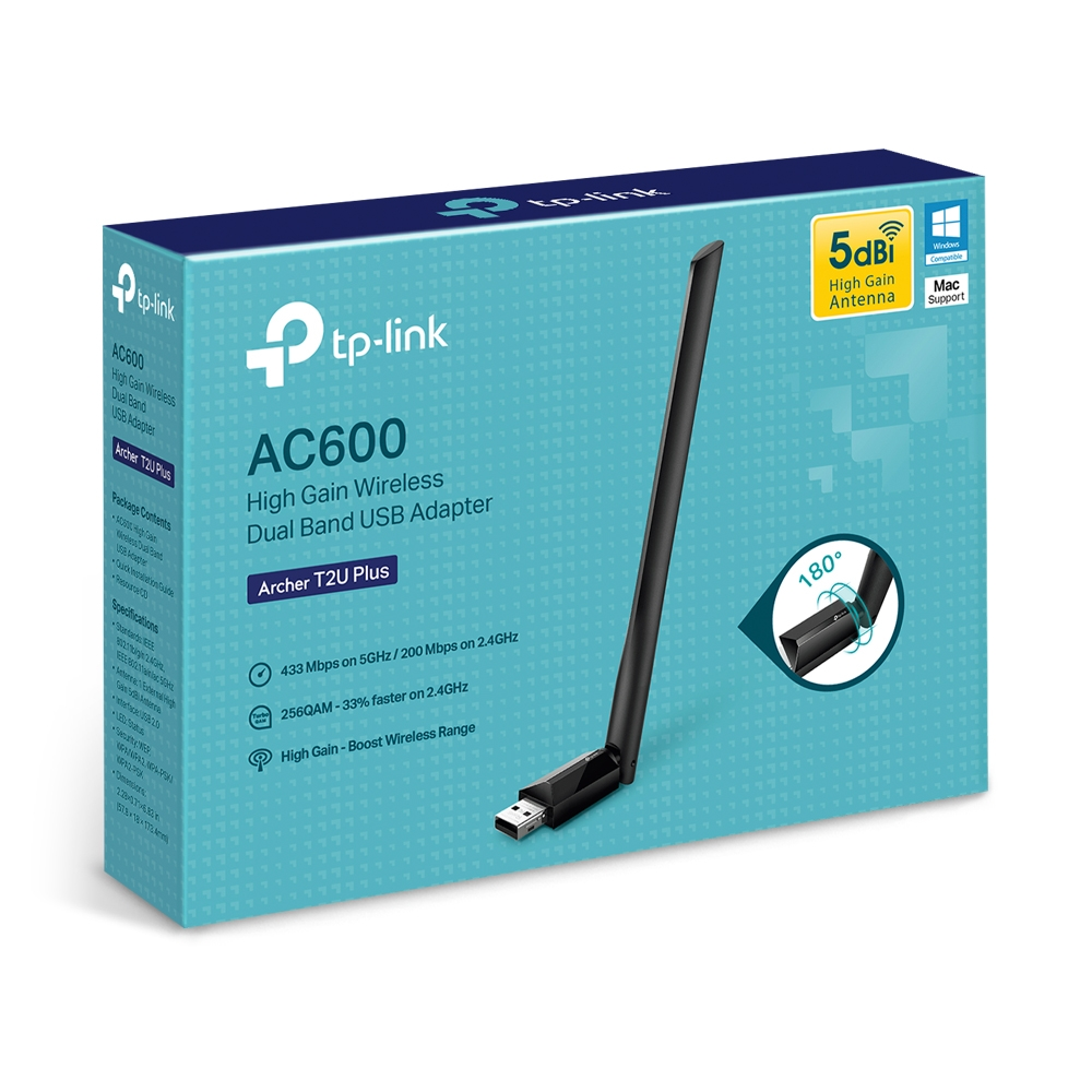 TP-Link Archer T2U Plus AC600 High Gain Wireless D
