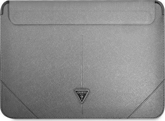 Futrollë për laptop Guess Sleeve GUCS14PSATLG, 13-14", lëkurë Saffiano, argjendtë