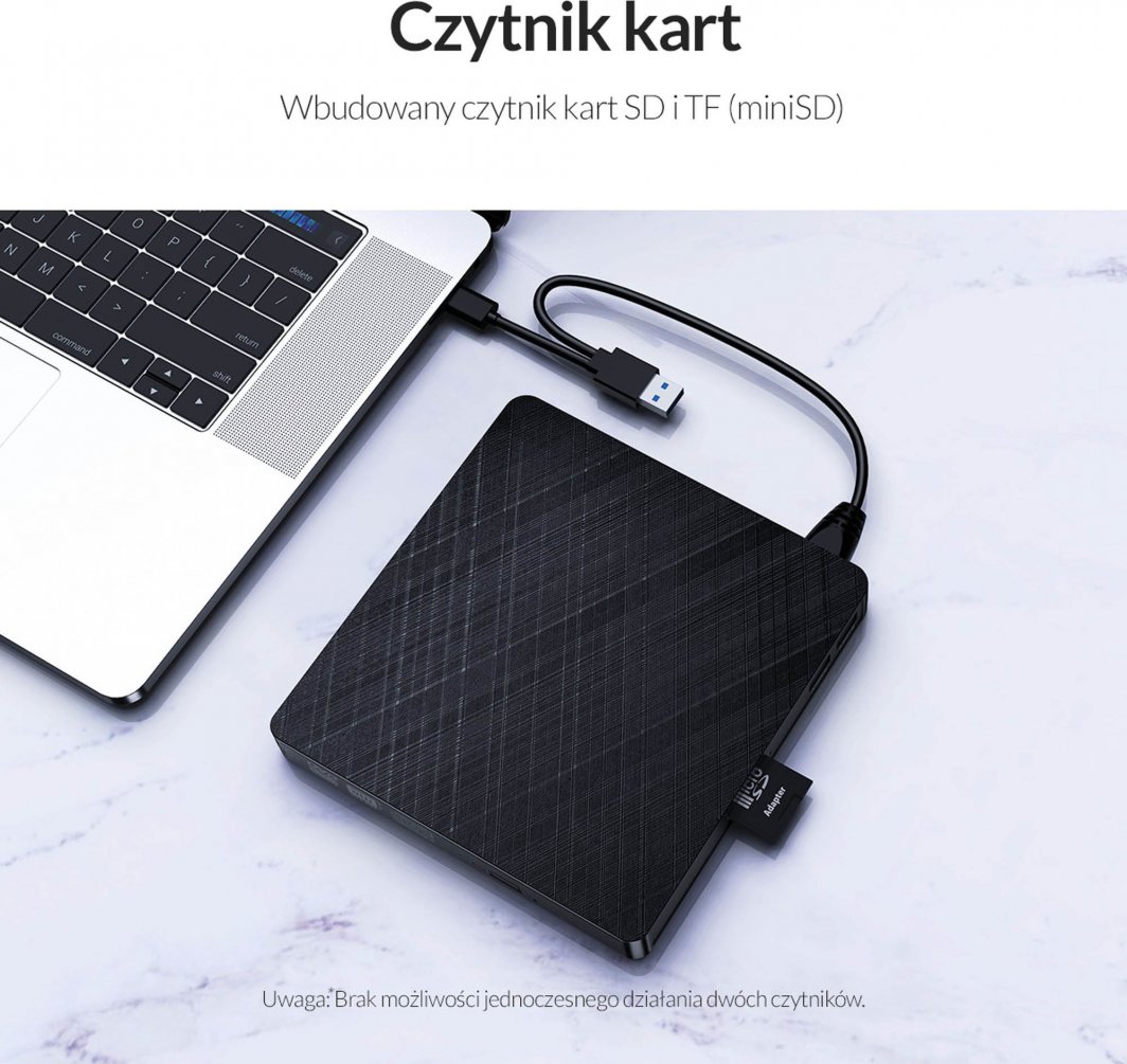 Disk i jashtëm Orico, USB 3.1,DVD-RW, i zi