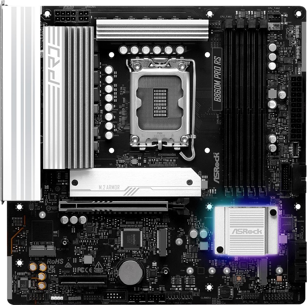 Pllakë amë Asrock B860M Pro RS, Intel B860, DDR5, Micro ATX