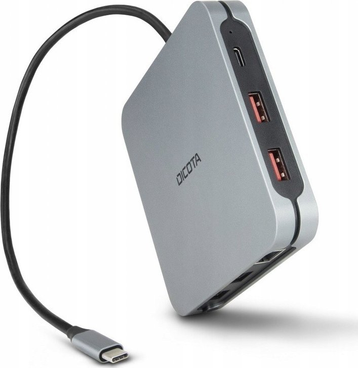 Docking station DICOTA D32057, USB Type C, 8K, argjendtë