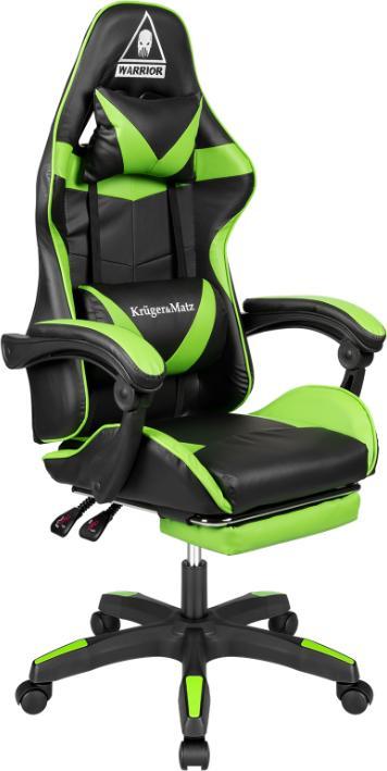 Karrige gaming Kruger&amp;Matz GX-150, mbështetëse këmbësh, lëkurë eko, jeshile 2