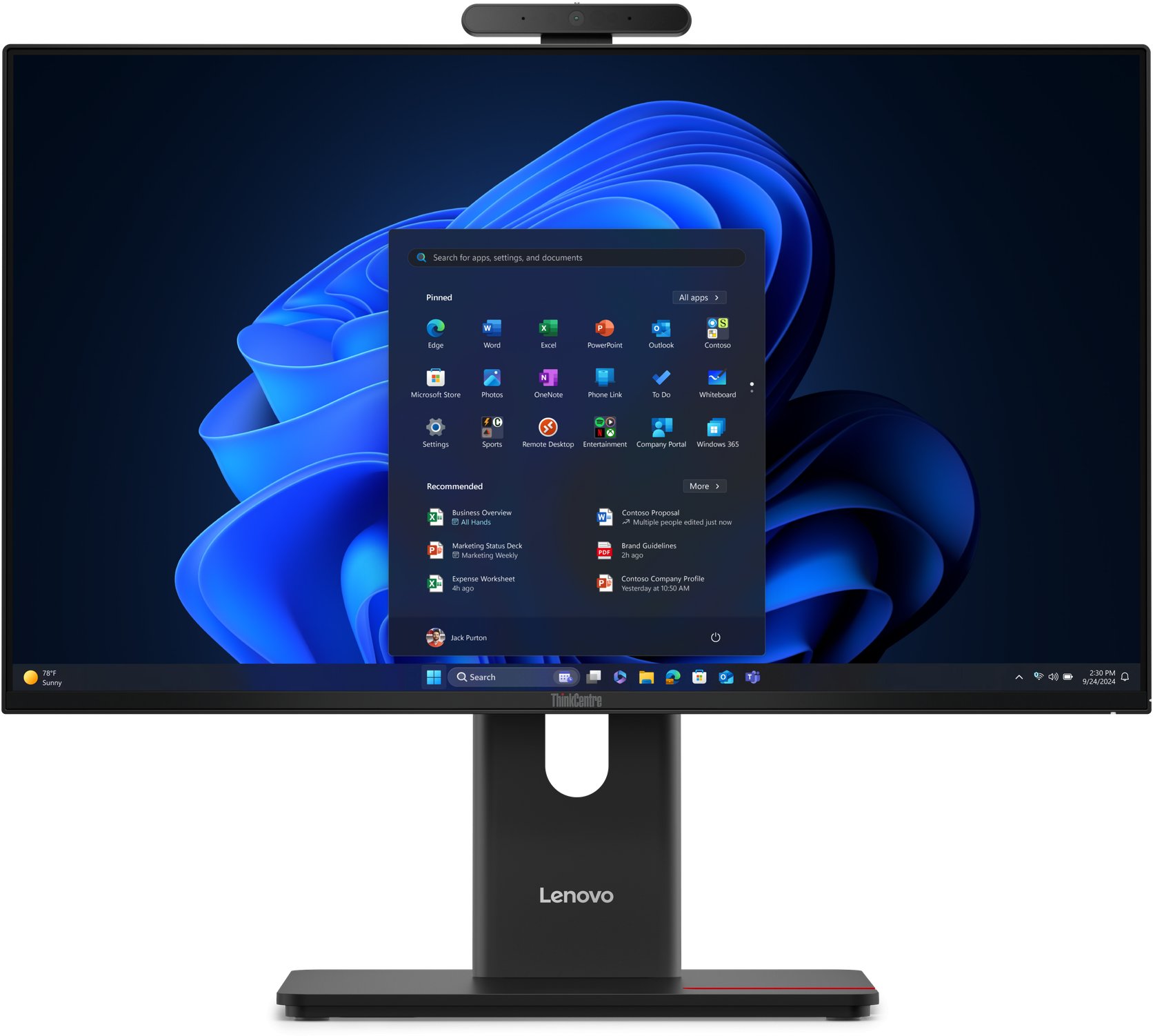 Kompjuter All in One Lenovo ThinkCentre M70a G6, 23.8" FHD, Intel Core Ultra 5, 16GB RAM, 512GB SSD