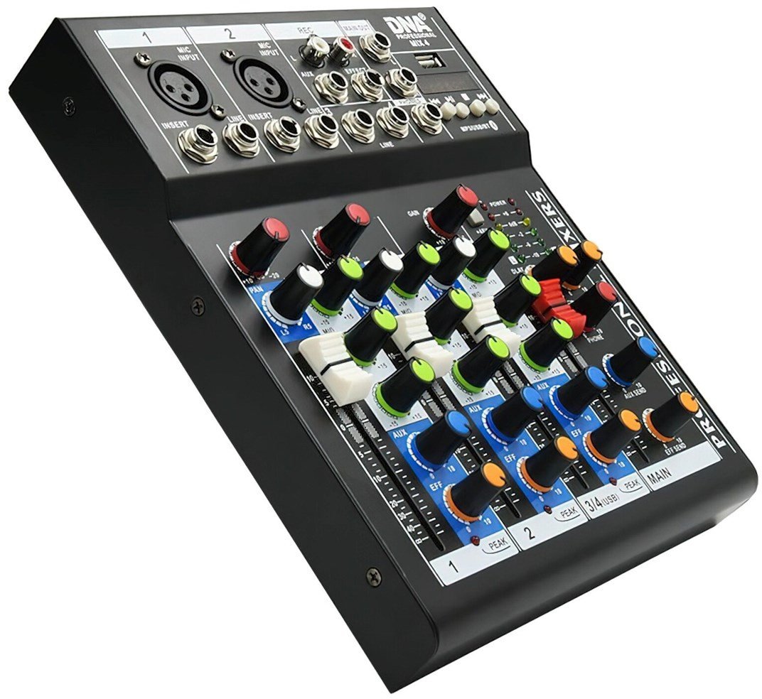 Mixer analog DNA MIX 4, 4 kanale, USB MP3 Line In, i zi