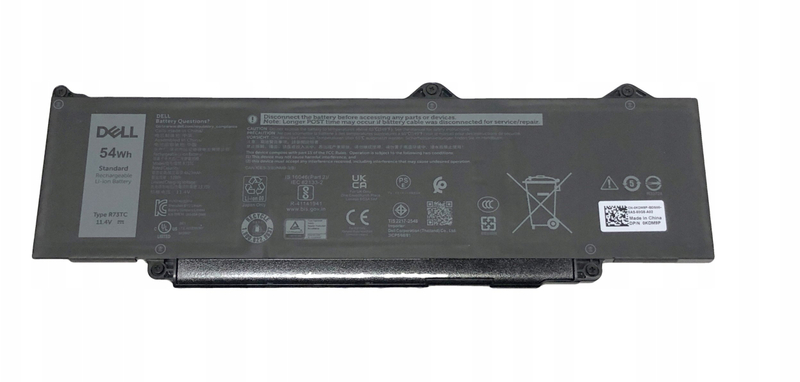 Bateri laptopi Dell 54Wh, Lithium ion, e zezë