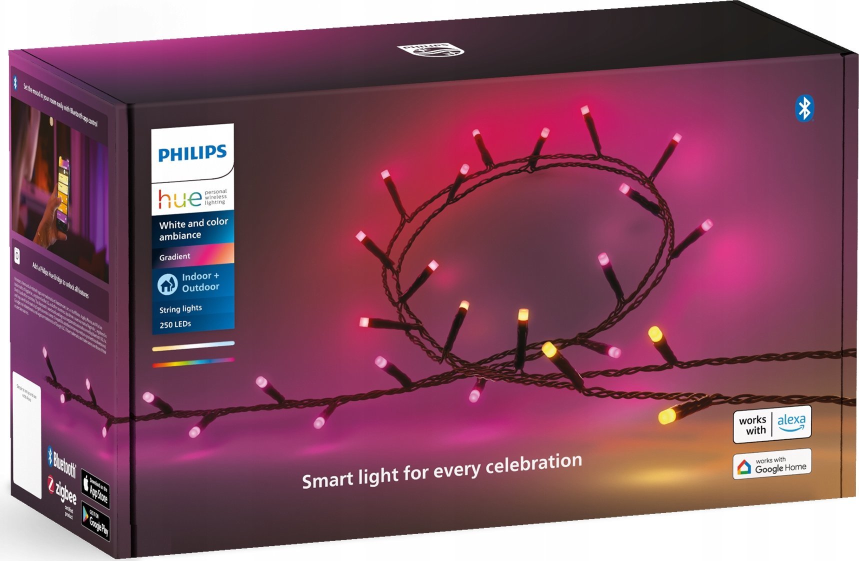 Shirit LED Philips Hue Festavia, 40m, smart, shumëngjyrësh