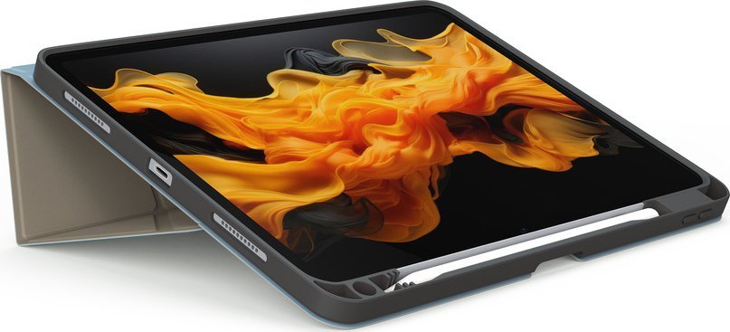 Këllëf folio për iPad JCPal SlimFlex, 10.9" 10th gen dhe 11" A16 11th gen, mbajtës për Pencil, kafe kaki dhe blu