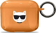 Mbrojtëse kufjesh Karl Lagerfeld KLA3UCHFO Choupette, për AirPods 3, TPU, portokalli