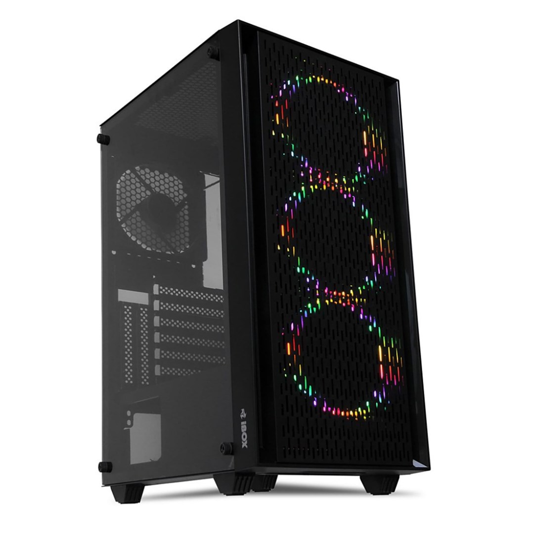 Kase kompjuteri iBOX Cetus OCT 903 RGB, ATX, panel xhami i temperuar, e zezë