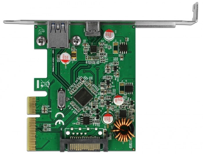 Kartë PCIe Delock, 1x USB-C + 1x USB-A, 10Gbps