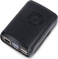 Кутија за Raspberry Pi 5, со вентилатор, со алуминиумски ладилник, ABS, црна