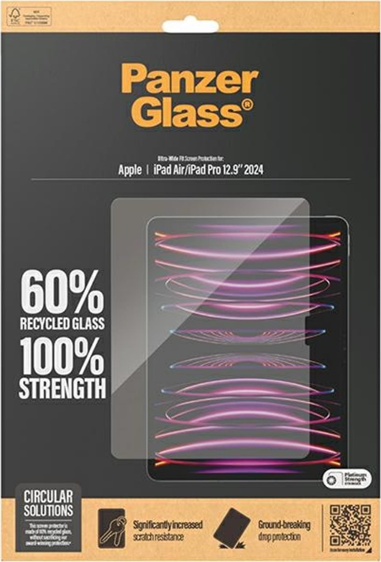 Mbrojtës ekrani PanzerGlass për iPad Air 13" 2024 2025 dhe iPad Pro 13" 2024 2025, Ultra Wide Fit, transparent