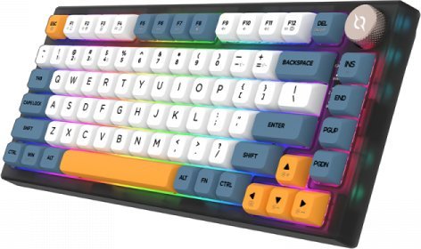 Tastierë mekanike gaming Aqirys LIBERTAS, wireless BT dhe me kabllo, RGB, e zezë