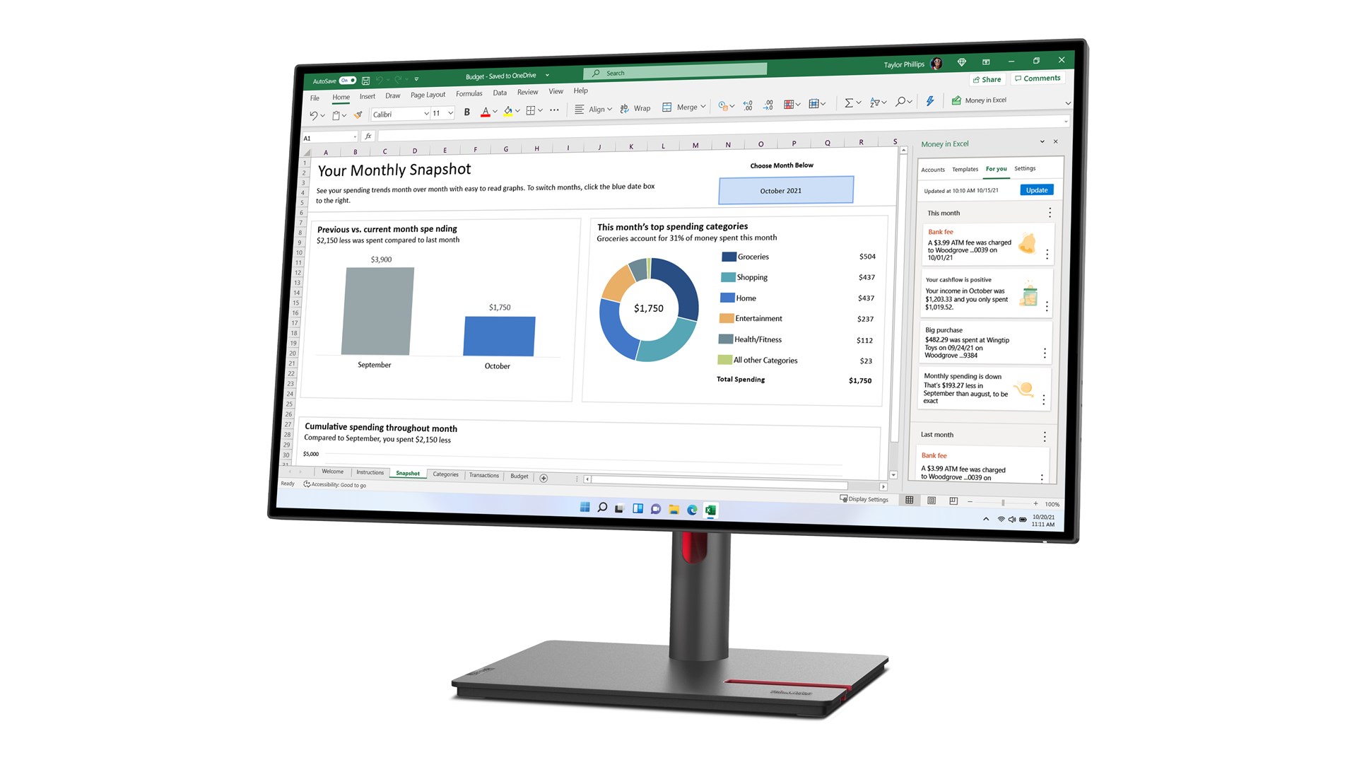 Monitor Lenovo ThinkVision P27h-30, 27", QHD, IPS, i zi