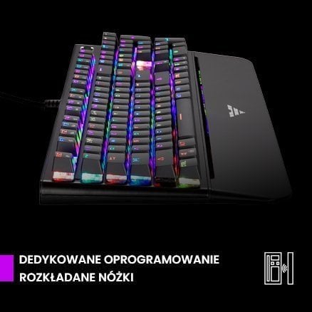 Set tastierë mekanike dhe mausi PREYON Long Claw Brown me Gateron Brown, 104 taste, RGB, me mouse pad Falcon Speed XL, i zi