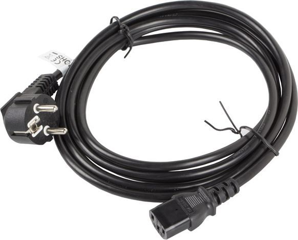 Kabllo Lanberg CEE 7/7 Power Cord - IEC 320 C13 (CA-C13C-11CC-0030-BK), 3m. e zezë