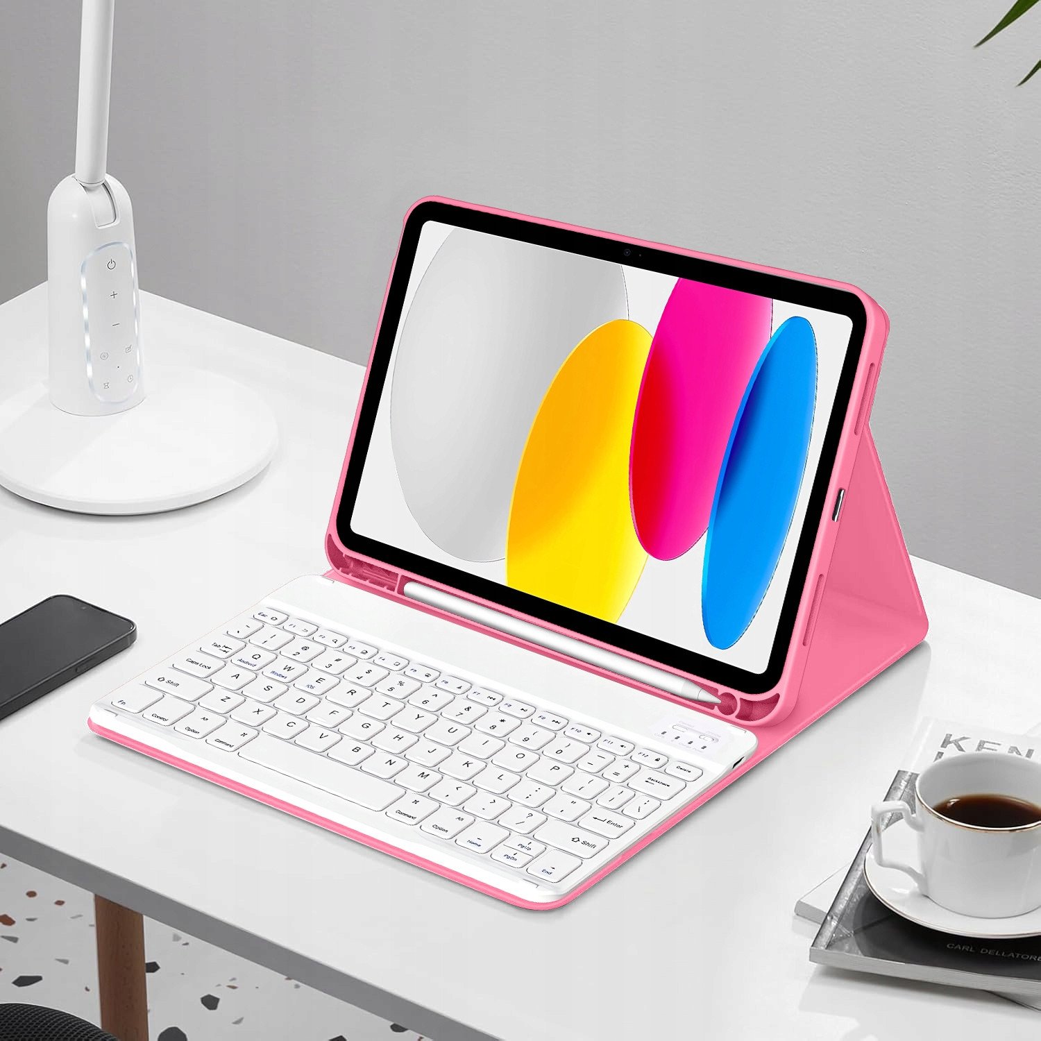 Futrollë me tastierë Tech Protect SC Pen Case, për iPad 10.9" 2022 dhe 11" 2025, Bluetooth, rozë