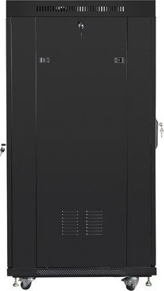 Кабинет за мрежа Lanberg Standing Cabinet 19" FF01-6827-23BL, 27U, со вентилатори, црн