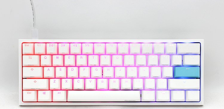 Tastierë gaming Ducky One 2 Pro Mini White Edition, mekanike Kailh Red, RGB LED, e bardhë