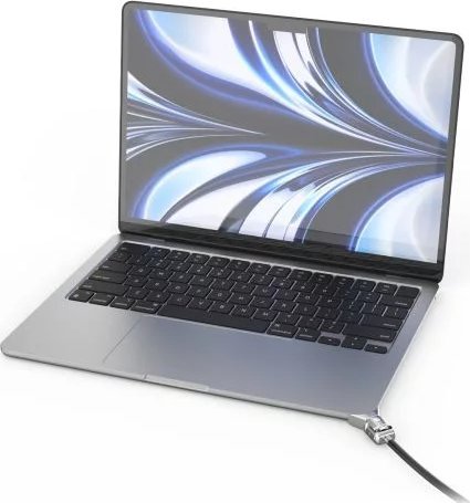 Adapter sigurie Compulocks Ledge për MacBook Air 13" M2 M3, me kyç me çelës, argjendtë