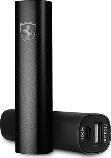 Портабилен полнач Ferrari Black Silver Racing, 2600mAh, USB излез, црн
