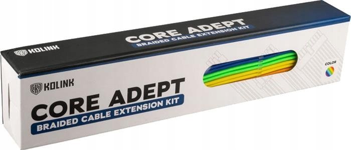 Set zgjatues kabllosh Kolink Core Adept, braided, për PSU, rainbow