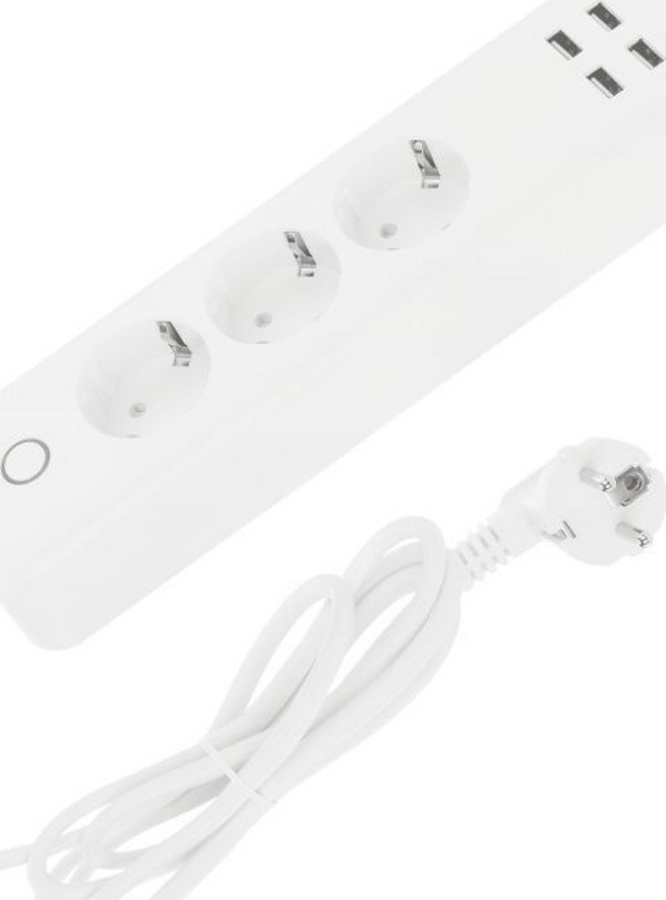 Shirit inteligjent Tuya Remote Network Extension Cord, WiFi, 4x prizë 4x USB, i bardhë