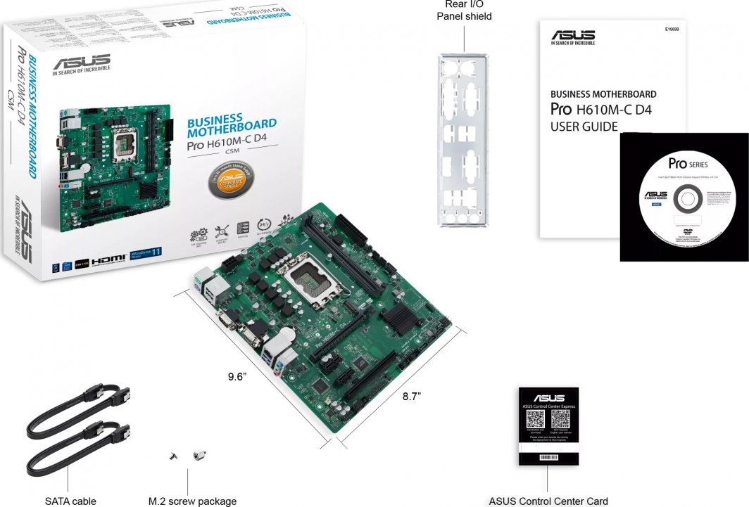 Pllakë amë ASUS PRO H610M-C D4-CSM, Intel H610, Socket 1700, 2 slot, Micro ATX