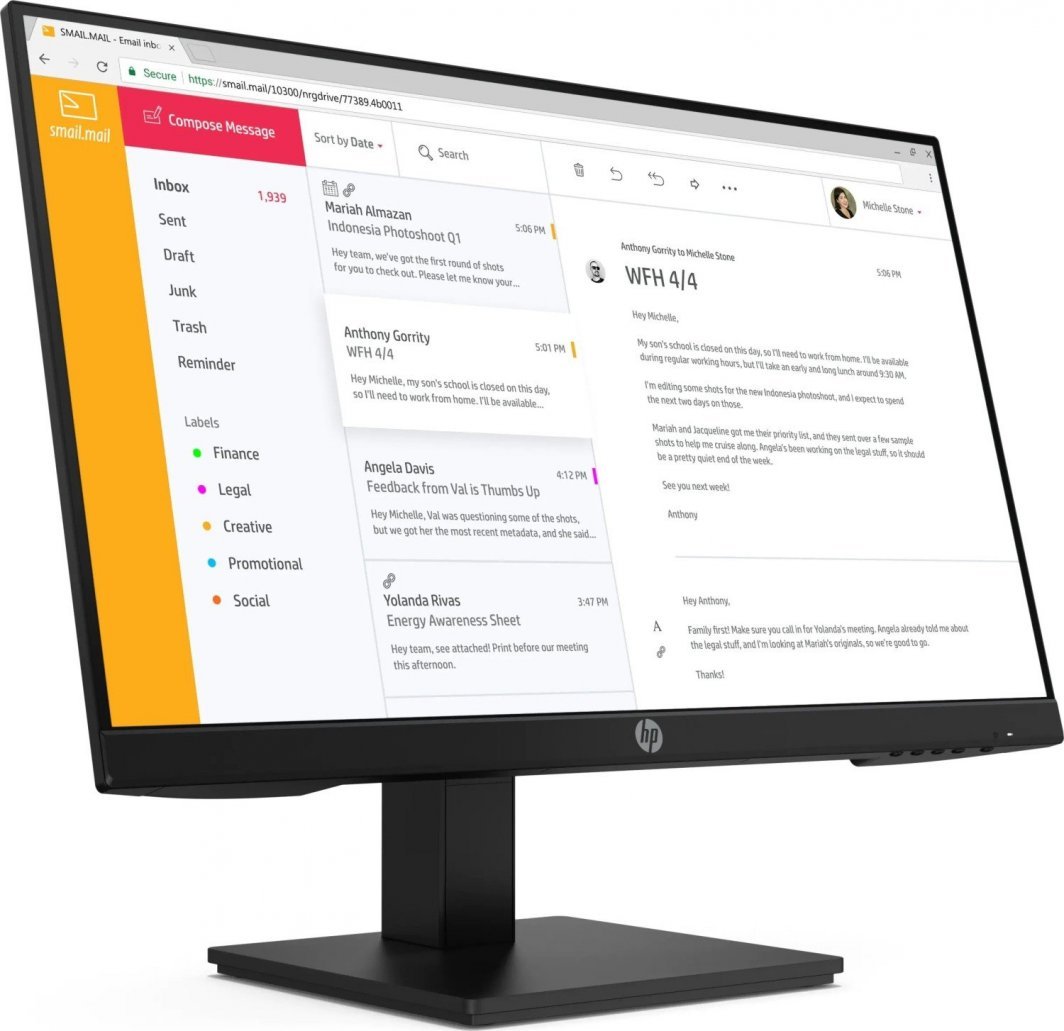 MonitorHP P24h G4 (7VH44AA), 23.8", FHD, i zi