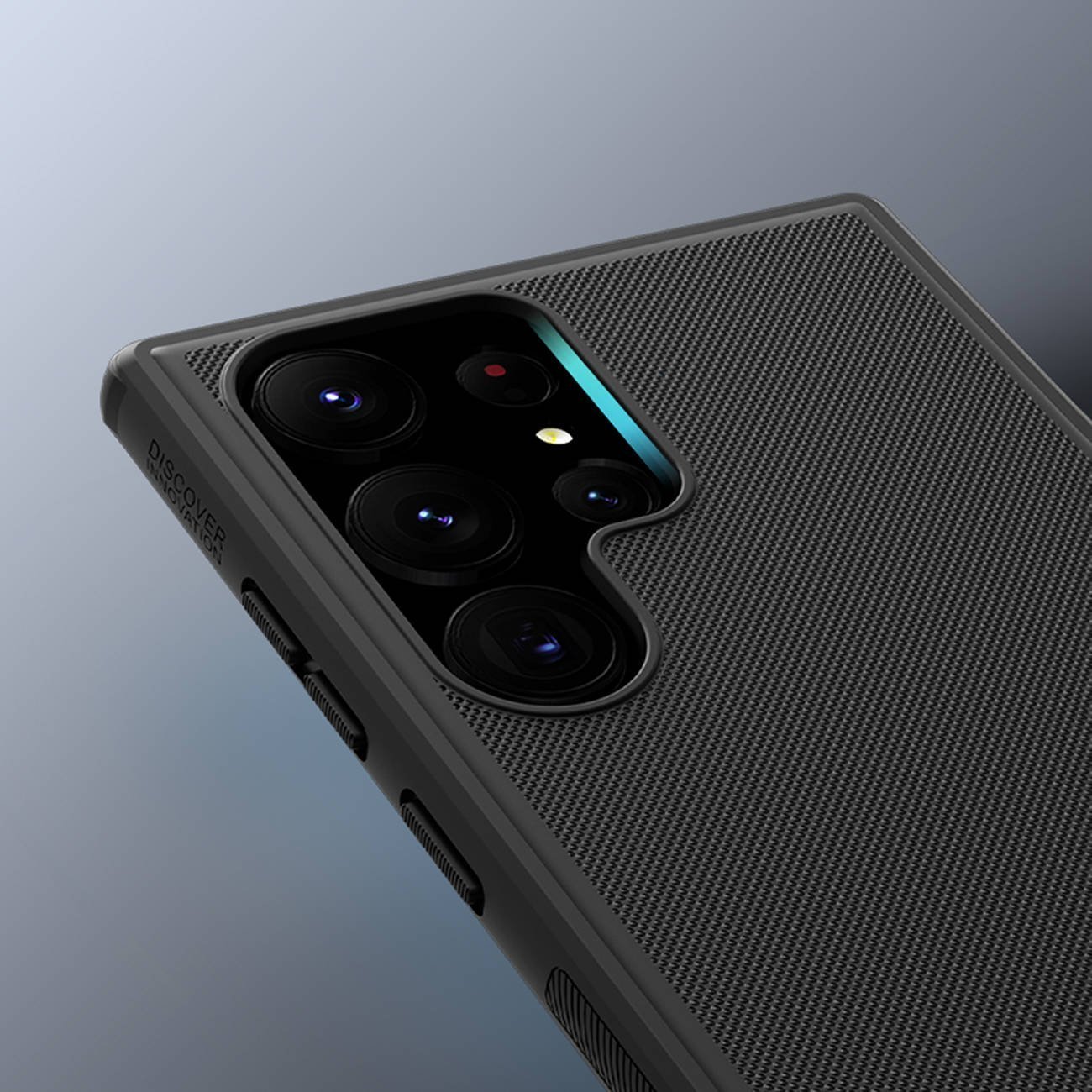 Kullof telefoni Nillkin Frosted Pro për Samsung Galaxy S23 Ultra, TPU dhe PC, anti goditje, blu