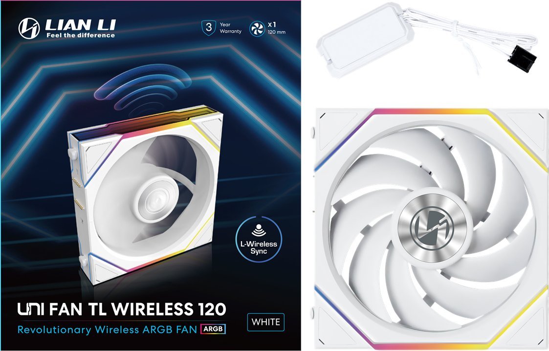 Ventilator PC Lian Li UNI TL Wireless 120mm, ARGB, PWM, i bardhë