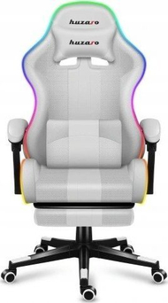 Karrige gaming Huzaro Force 4.7, RGB, me mbështetës këmbësh, e bardhë