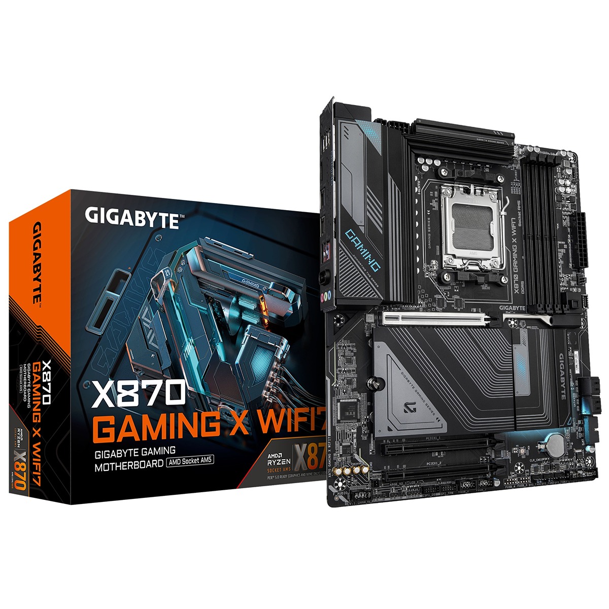 Pllakë amë Gigabyte X870 GAMING X WIFI7, ATX, AM5, DDR5, Wi-Fi 7, e zezë
