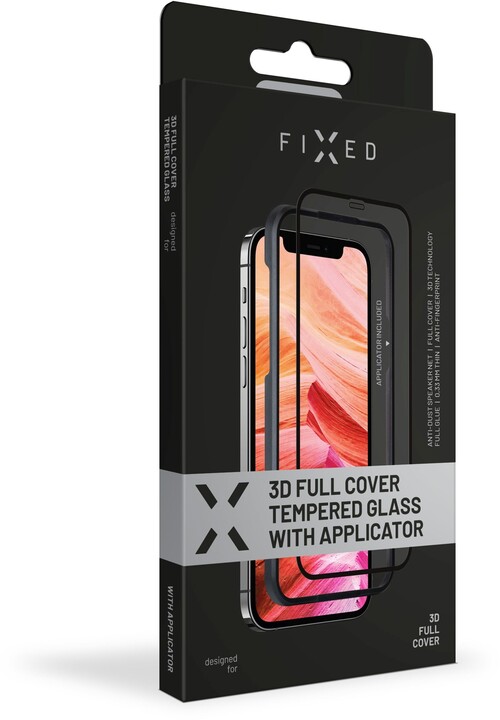 Xham mbrojtës FIXED 3D Full-Cover për Apple iPhone XR/11, i zi