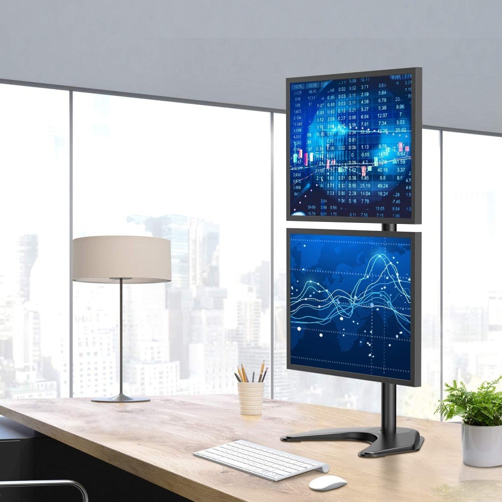 Mbajtëse tavoline për monitorë Techly ICA-LCD 2520V, për 2 monitorë 13"-27", VESA 75x75 100x100, e zezë