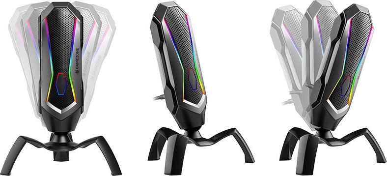 Mikrofon gaming Tracer SPIDER RGB TRAMIC46853, USB C, me ndriçim RGB, i zi