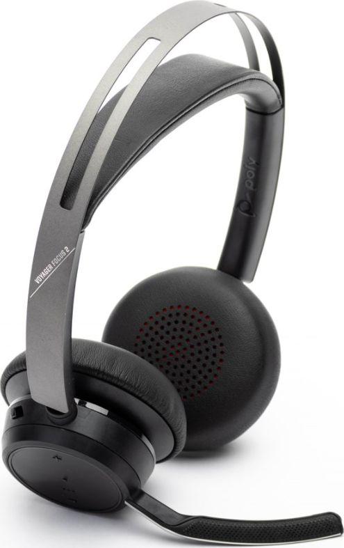 Kufje me mikrofon Poly Voyager Focus 2 UC, bluetooth, të zeza