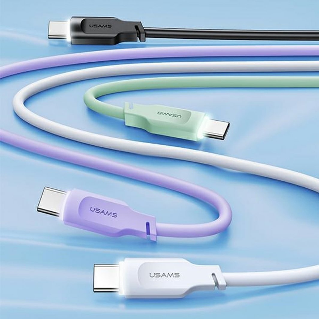 Kabllo USB Usams USB C në USB C Lithe, 1.2 m, 100W, e gjelbër