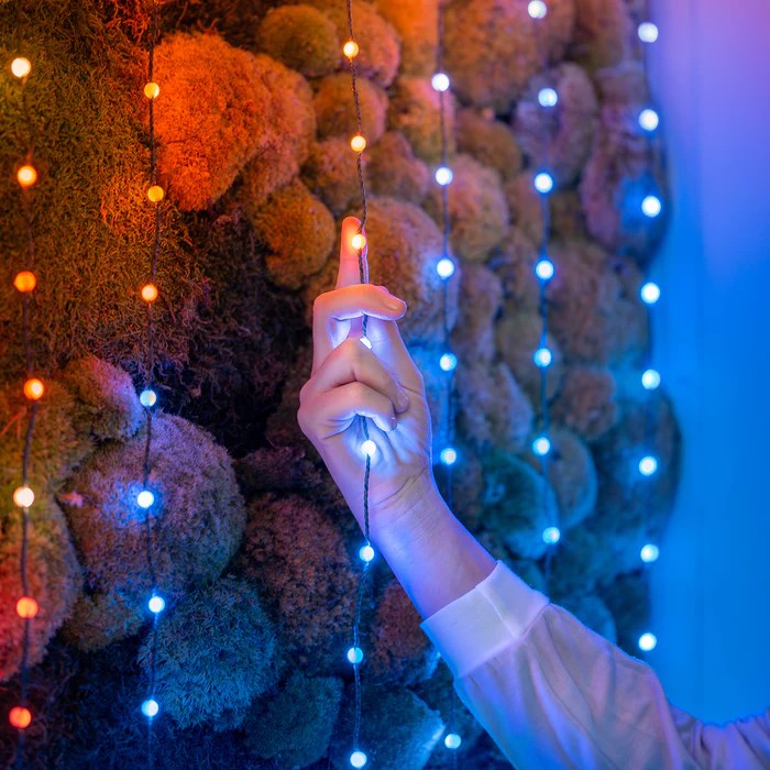 Drita dekorative Twinkly Candies Pearls, 100 LED RGB, USB C, tel i gjelbër