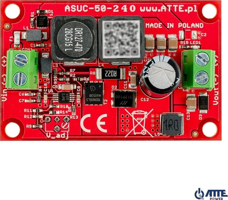 Modul konvertues DC DC Atte ASUC-50-240-OF, step up 12V në 24V, për instalim të brendshëm
