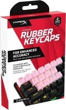 Set aksesorësh gaming HyperX Pink Rubber, për tastiera mekanike, me keycaps gome, rozë