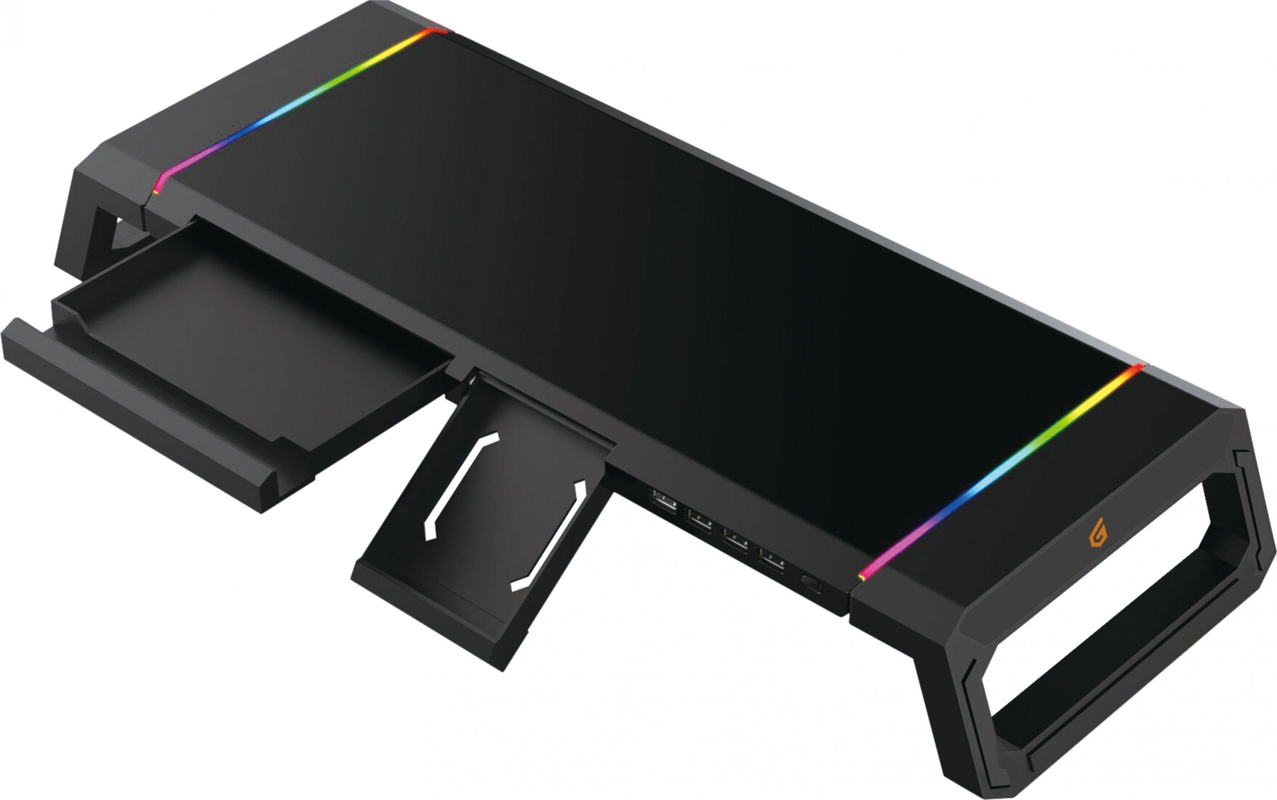 Stendë monitori gaming ERGO THORNE01B, me USB hub, me ndriçim RGB, e zezë
